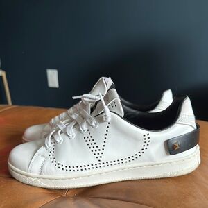 Valentino White Sneakers with Black Accent